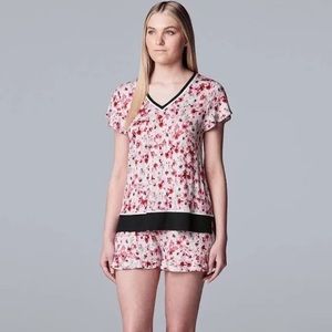 Simply Vera Vera Wang Short Sleeve Pajama Top & Pajama Shorts Set